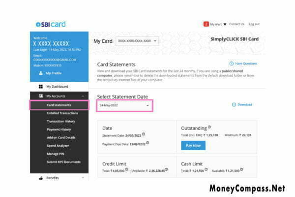 how-to-check-sbi-credit-card-statement-money-compass